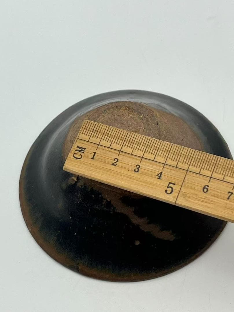 南宋から元時代　建窯黒釉斗笠天目茶碗 素麵茶碗　金口　高台(F-132)