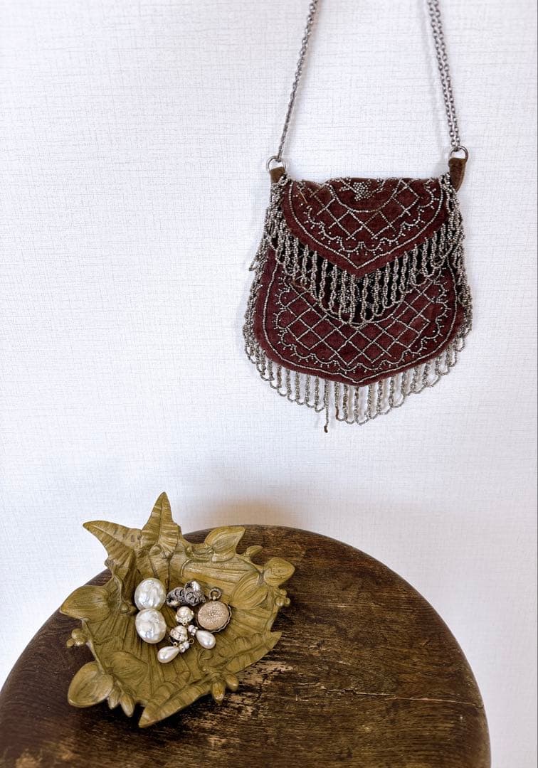 フランスブロカント　真鍮製トレイ　シェル型トレイ　シェル・ボタニカル