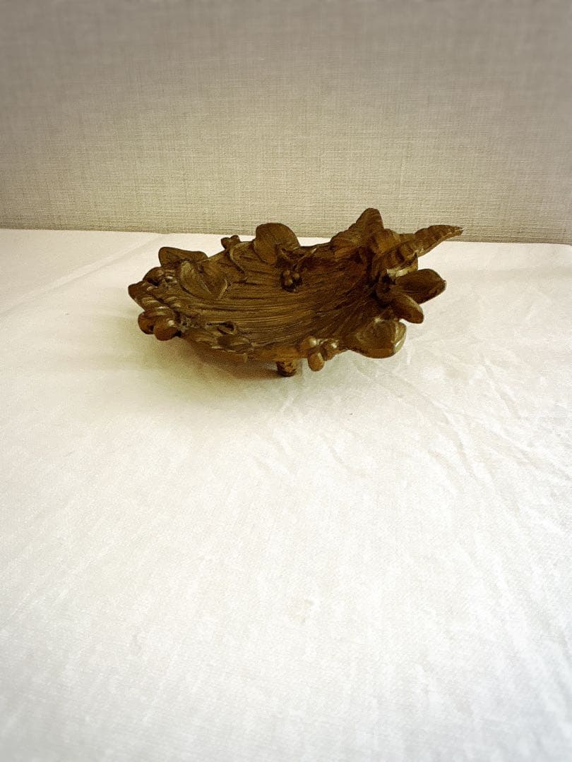 フランスブロカント　真鍮製トレイ　シェル型トレイ　シェル・ボタニカル