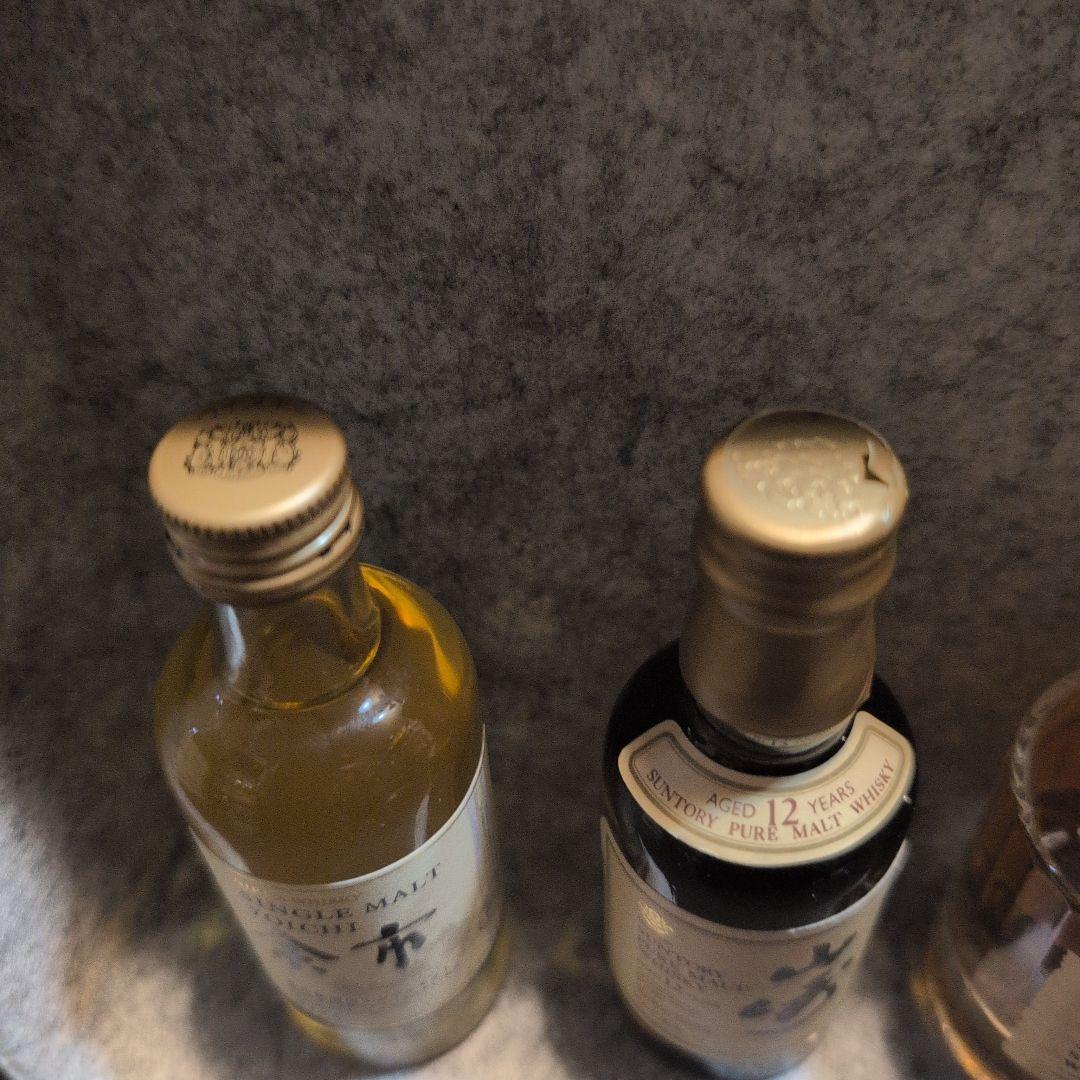 余市　山崎12年　響（初期）　白州12年 ミニボトルセット
