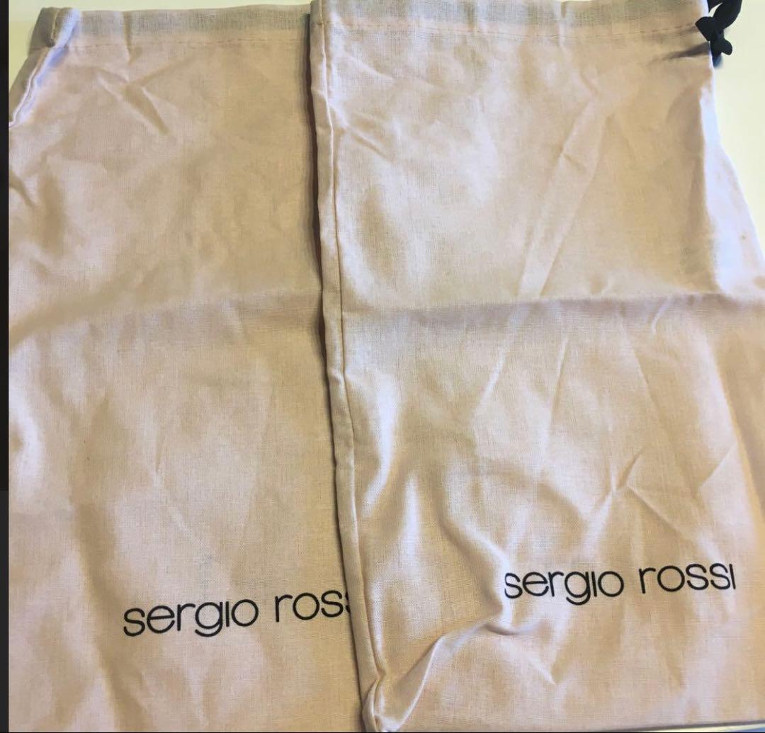 美品✨ sergio rossi SR1 フラットサンダル 37 ライトグレー