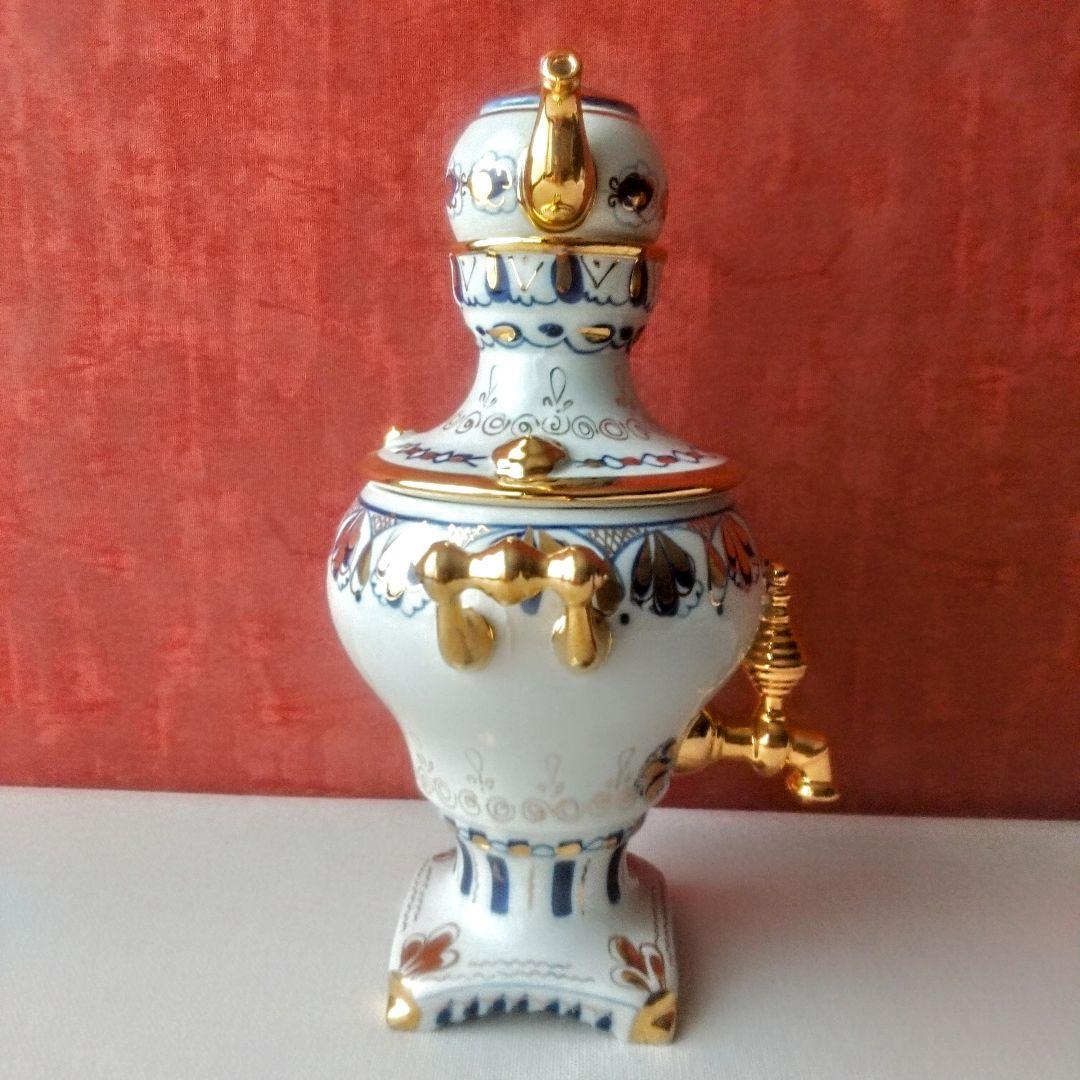 美品◆旧ソ連製◆グジェリ陶器 サモワール 置物 ヴィンテージ ハンドペイント