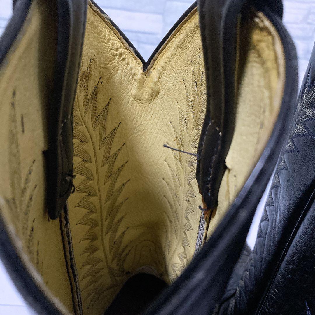 名作 トニーラマ ウエスタンブーツ カウボーイ 26.5 本革 シボ ブラック