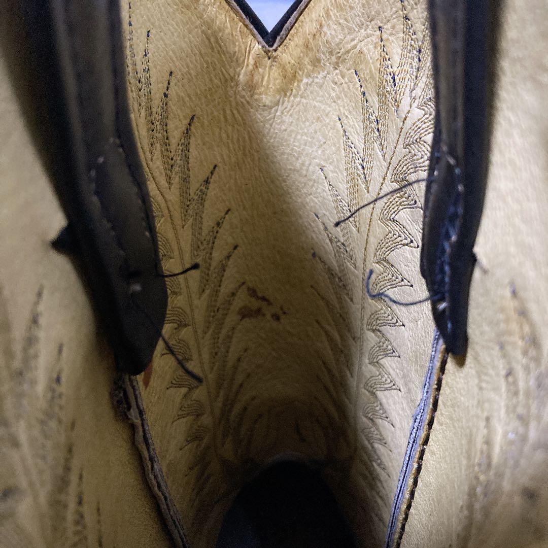 名作 トニーラマ ウエスタンブーツ カウボーイ 26.5 本革 シボ ブラック