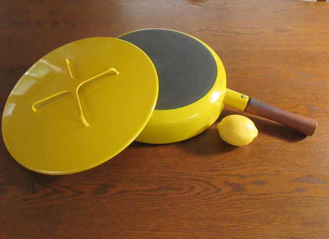 Dansk ダンスク ビンテージ コベンスタイル フライパン蓋付 黄色 30cm