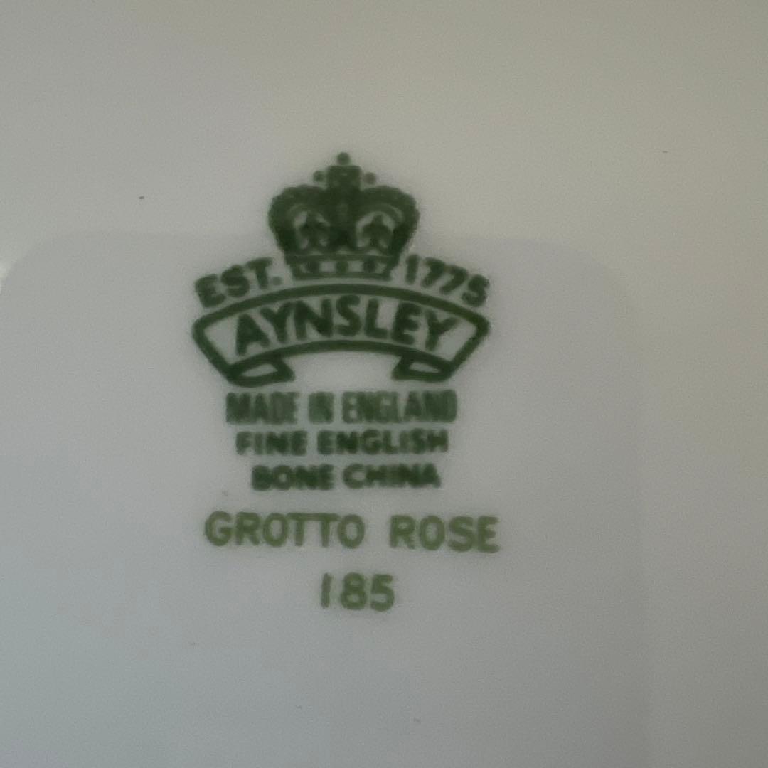 英国アンティーク エインズレイ グロットローズ 皿 ピンク　バラ　２２cm 美品