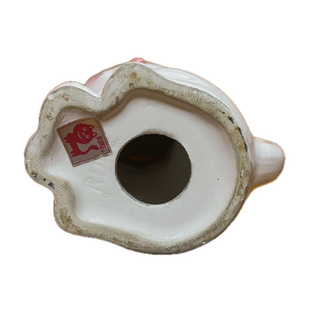 昭和レトロ　内藤ルネ　猫貯金箱　　陶器　ヴィンテージ