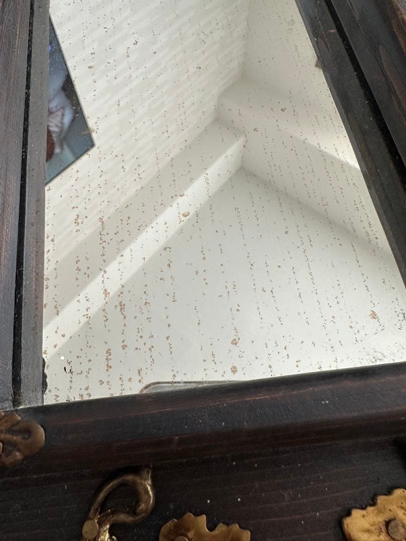 ヴィンテージ 鏡ミラー難ありアンティーク　アッシュペー　ローズ