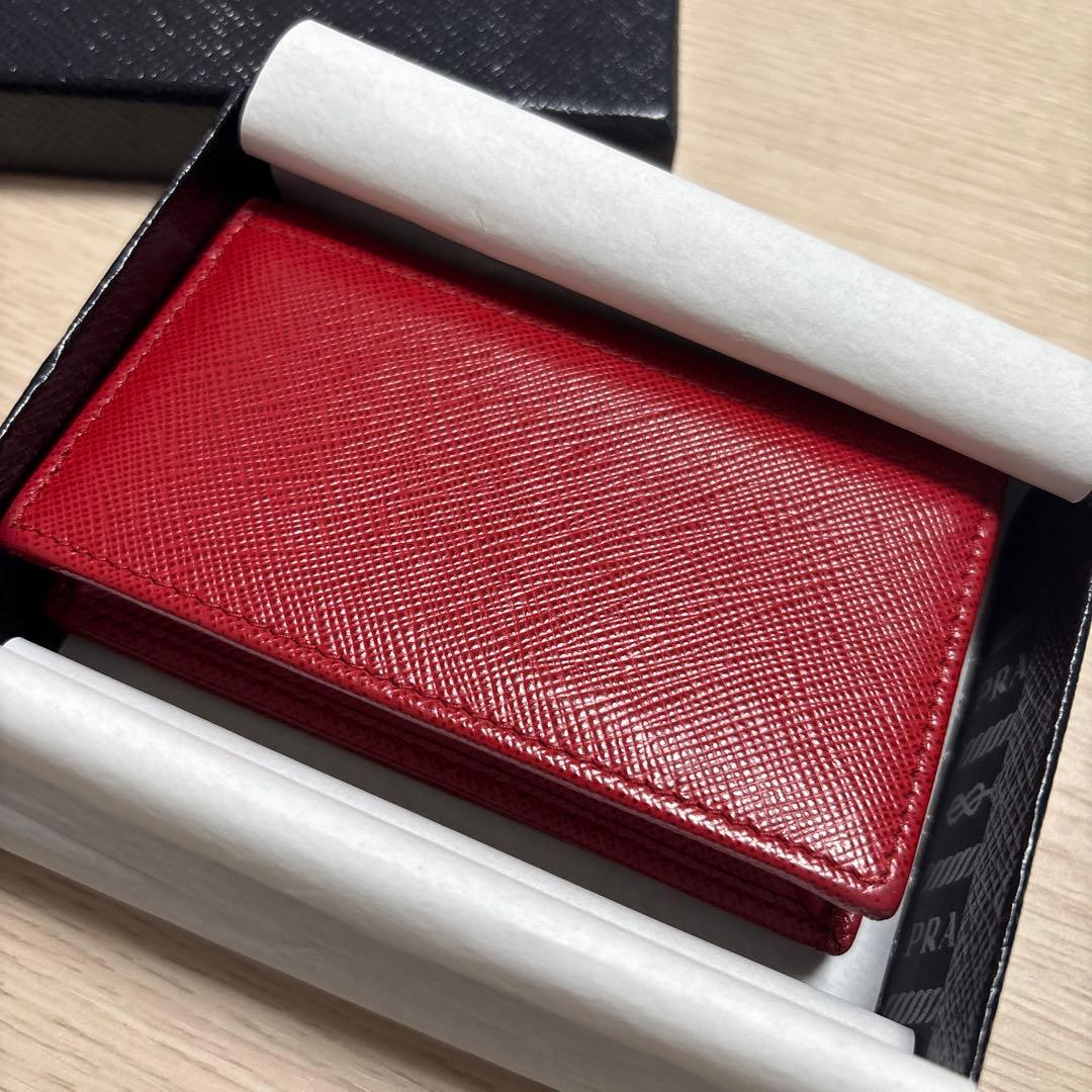値下げ☆PRADA サフィアーノ　カードケース　赤