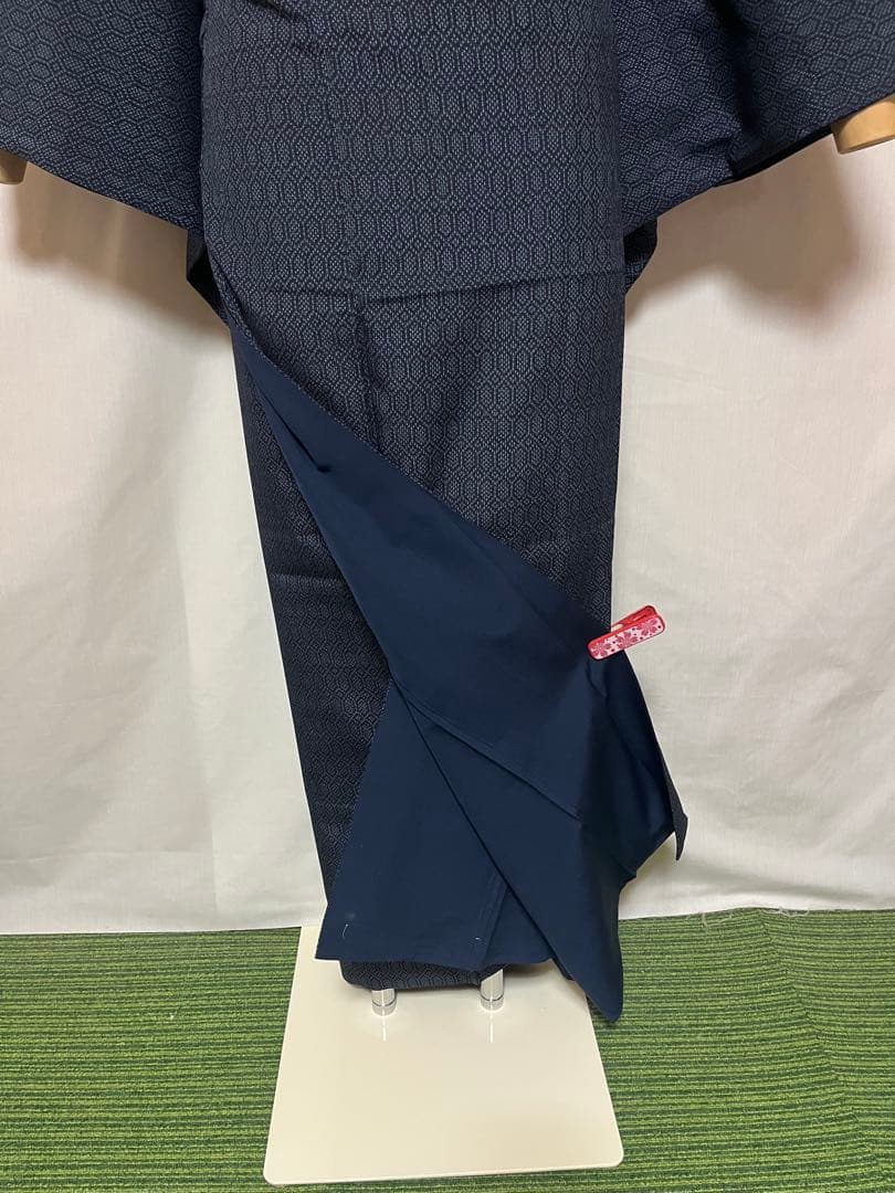 【超絶逸品】●新潟県伝統工芸品●【本塩沢】●強撚糸●草木染●亀甲●紬●着物