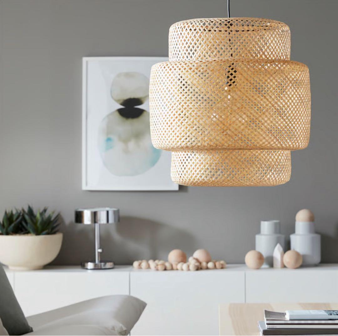 美品✴︎送料込【IKEA✴︎スィネリグペンダントランプ】竹50 cm自然素材和洋OK