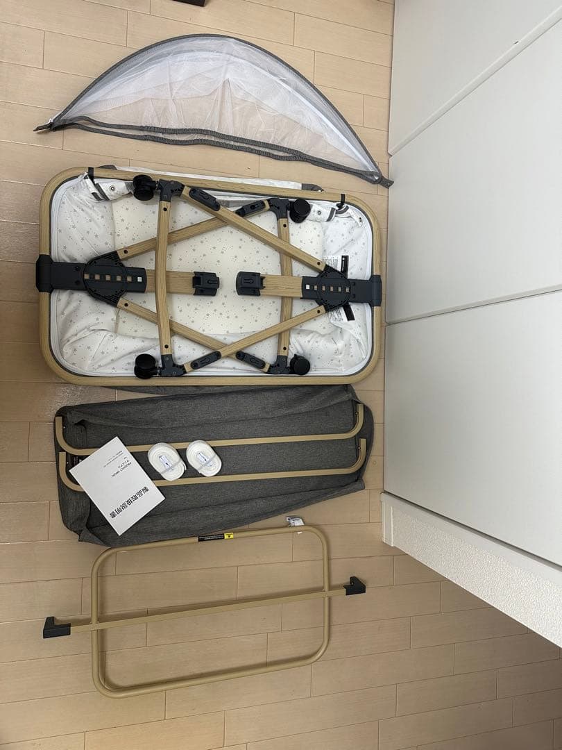 HZDMJ 添い寝ベビーベッド キャスター付き