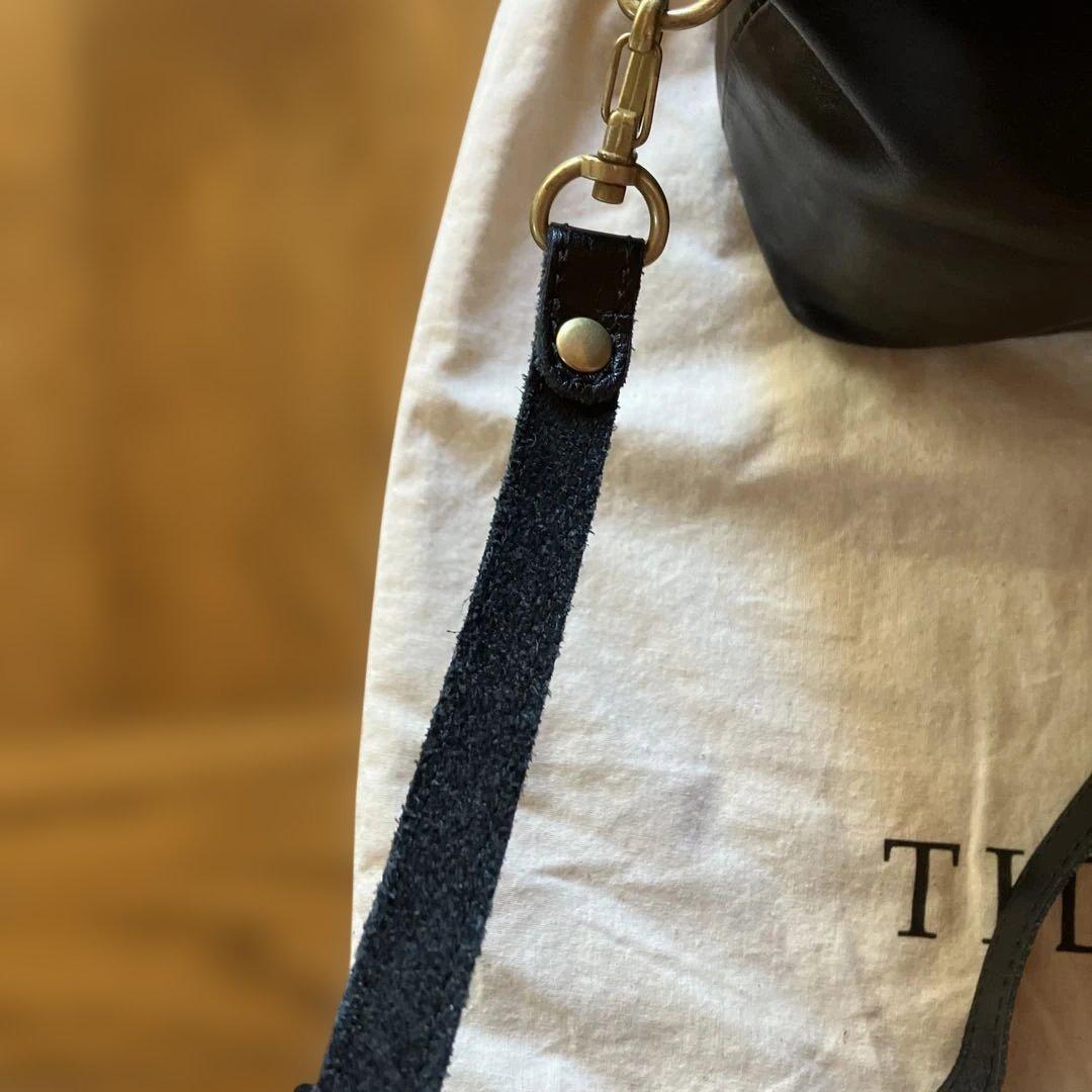 【美品】TIDEWAY タイドウェイ 本革 ショルダーバッグ ブラック 保存袋付