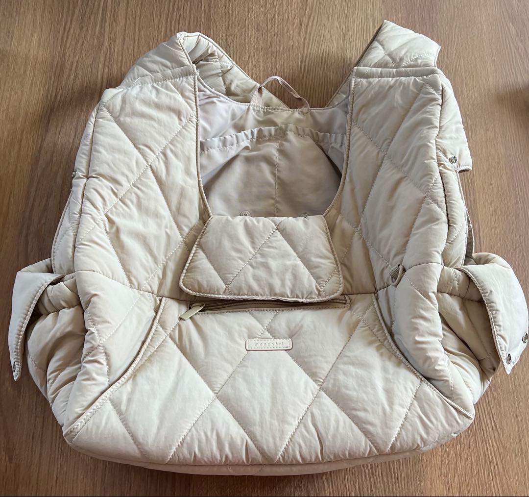 moncheri キルティング フロントリュック ペットキャリー S ベージュ