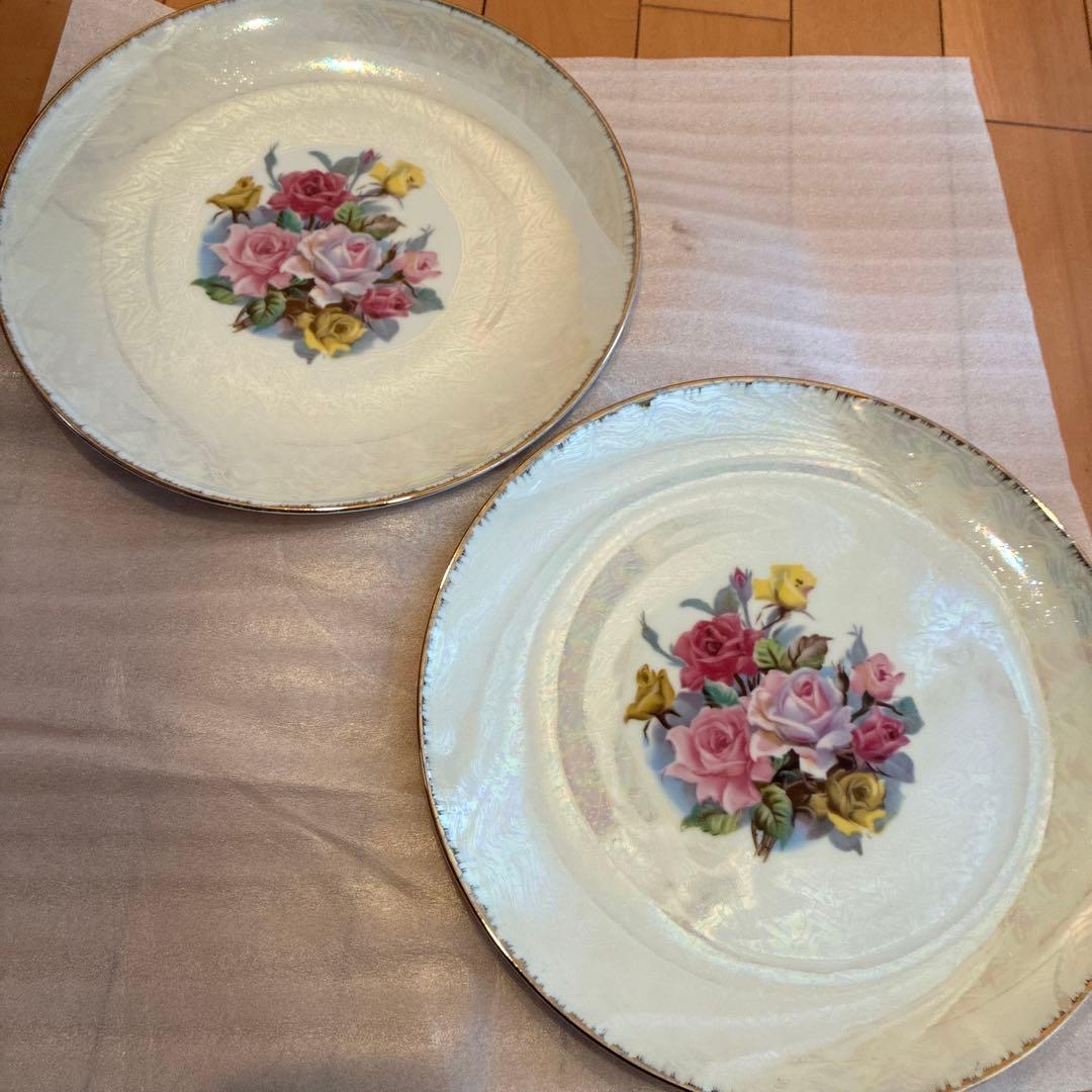 Marumitsu バラの花柄皿セット26cm