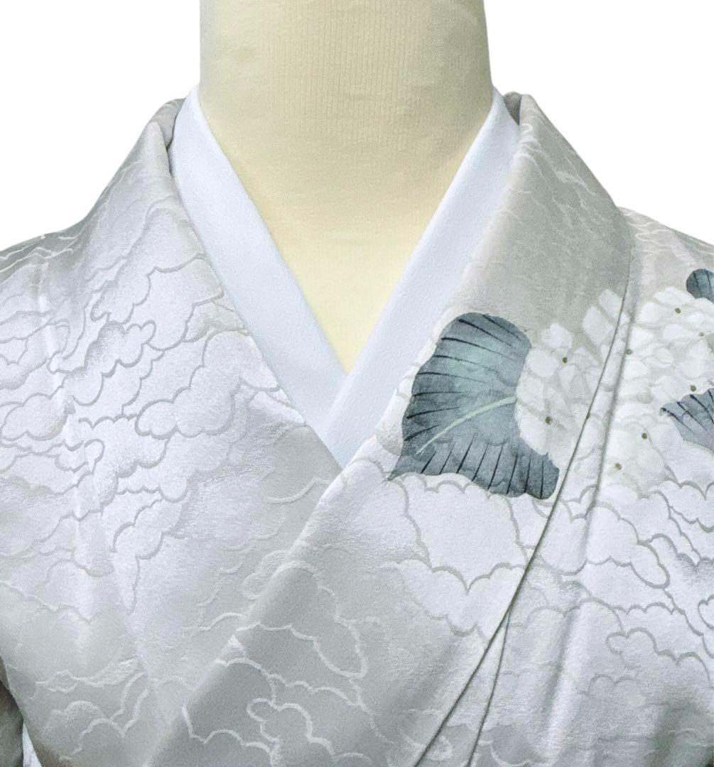 A66愛華 着物 刺繍　訪問着　単衣　おじさい模様　美品　正絹