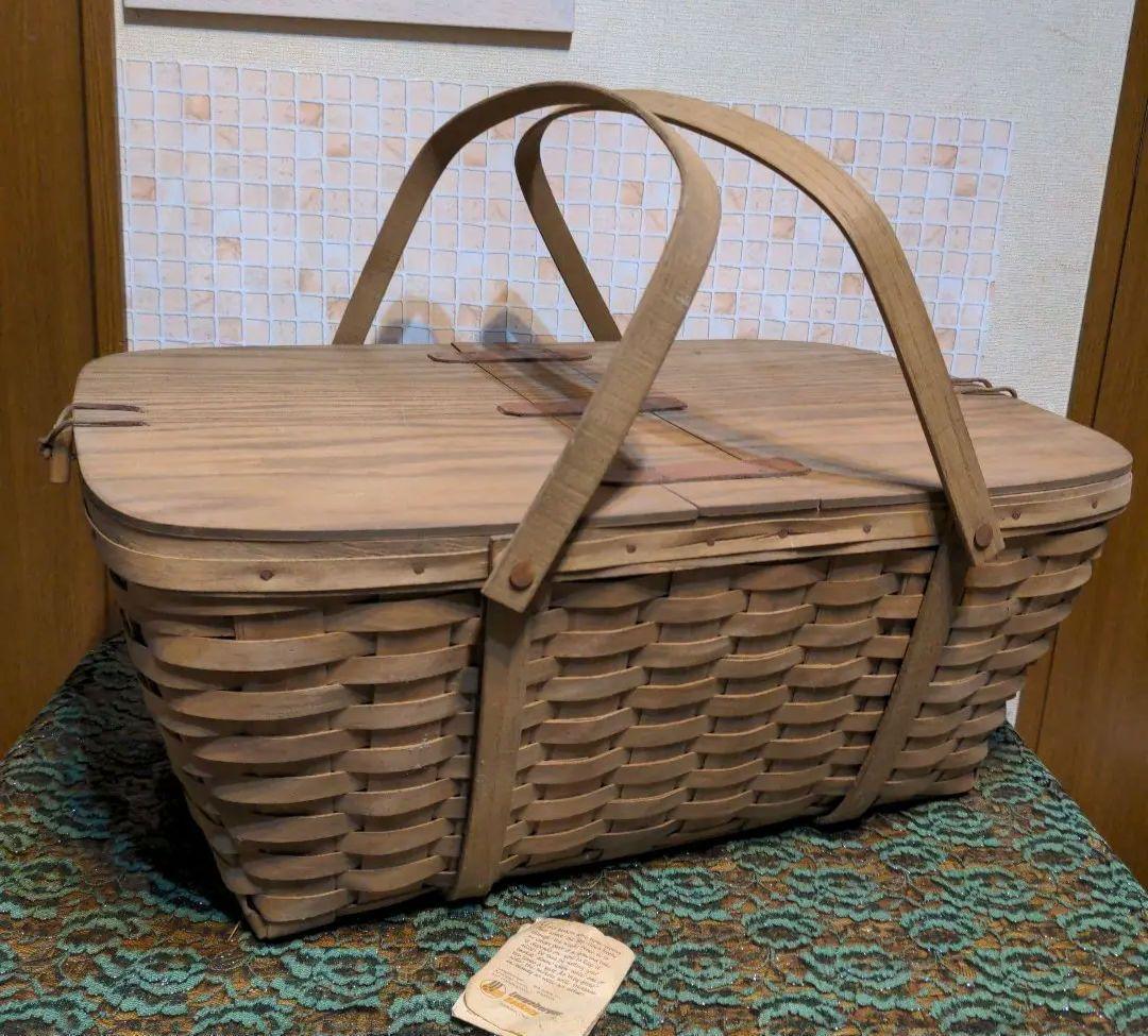 Longaberger Basket ライナー＆栞付・アンティーク シャビー