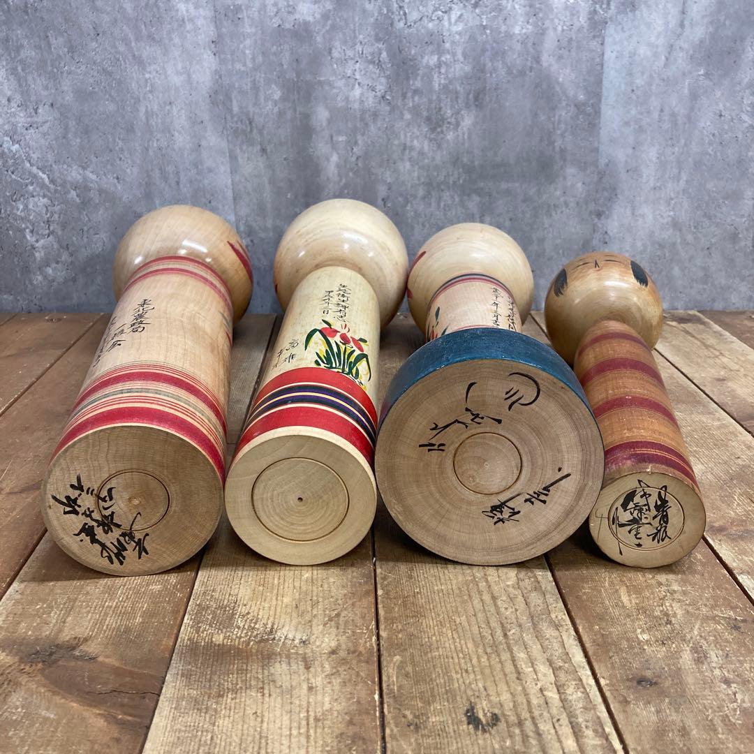 D-3 【希少】伝統こけし 6点セット まとめ売り（鳴子系・記念文字入り含む）