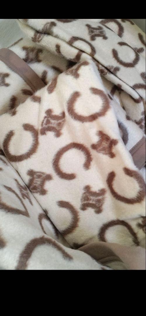 CELINE シルク毛布 140cm x 200cm セリーヌ マカダム柄