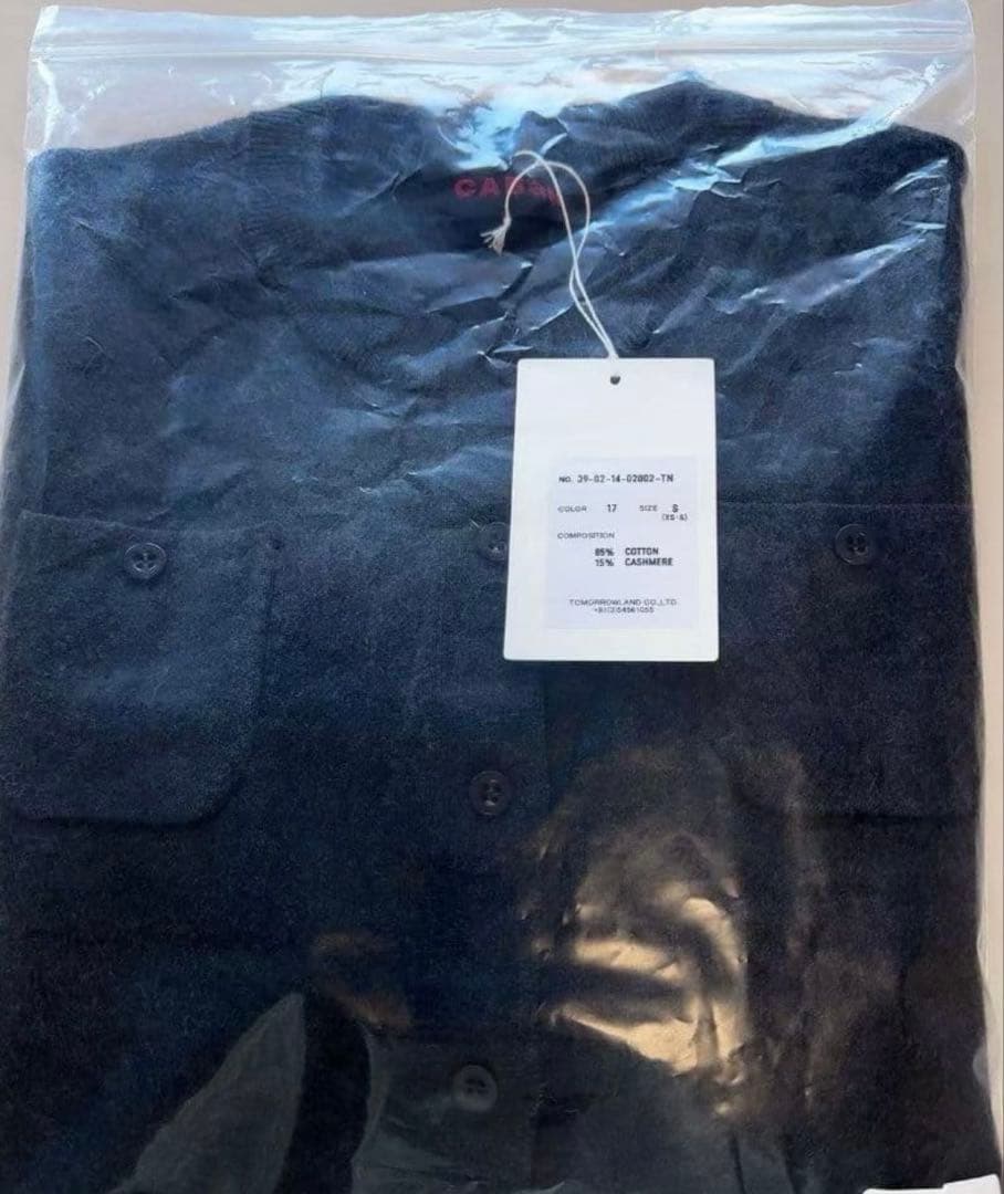 未使用品CABaN コットンカシミヤ クルーネックカーディガン チャコール S