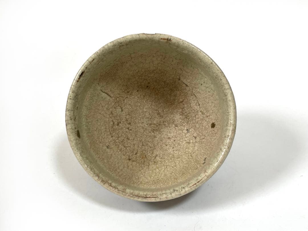 陶芸家　作家物　作者不明　濱田庄司　？　赤絵　柿釉青差　茶碗　抹茶碗　民芸　益子