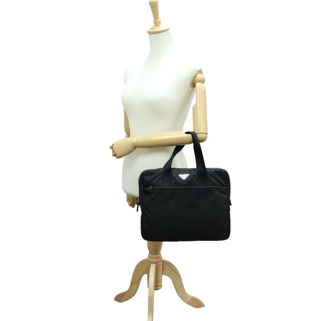 Gカード付 美品 PRADA プラダ ビジネスバッグ ブリーフケース ３角ロゴ