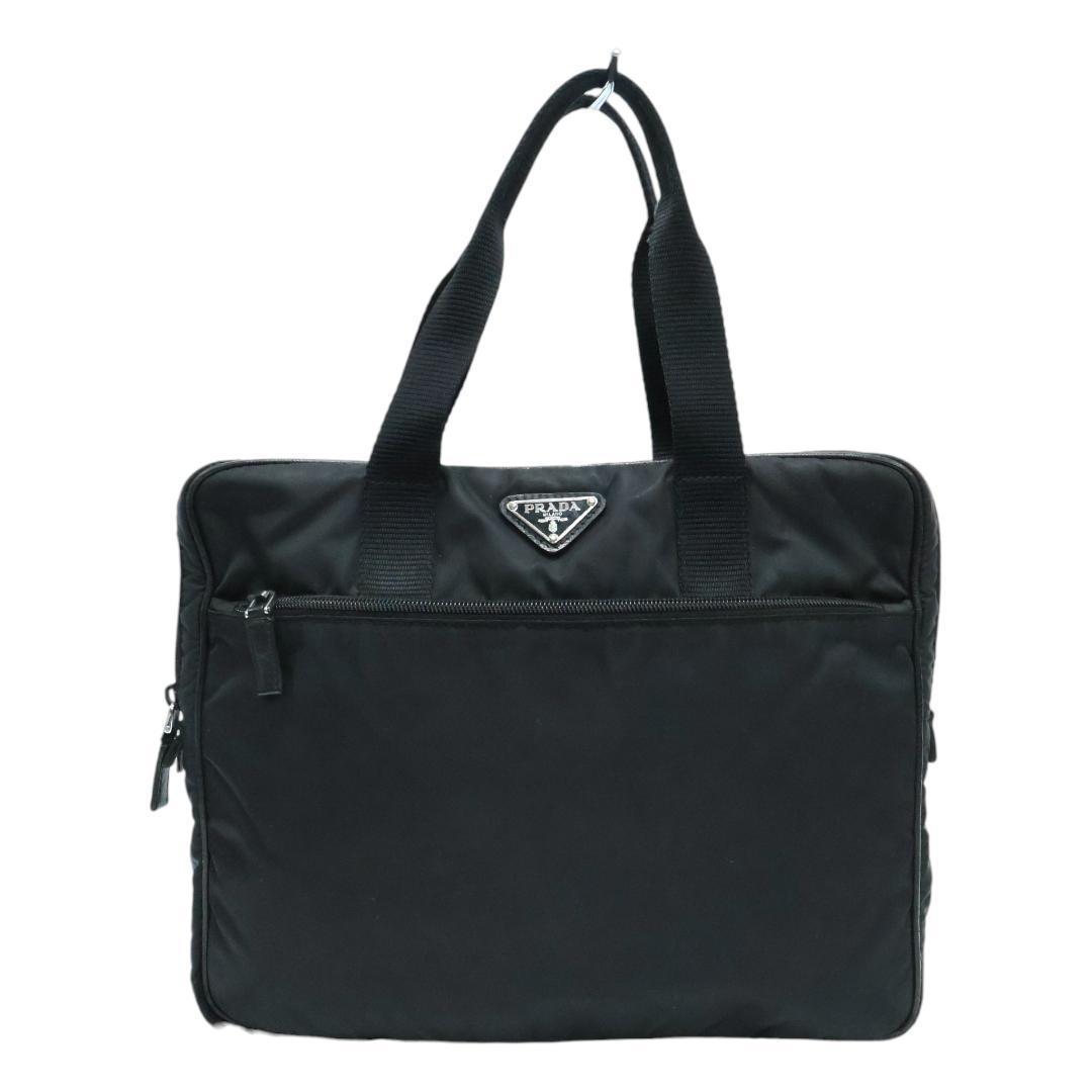 Gカード付 美品 PRADA プラダ ビジネスバッグ ブリーフケース ３角ロゴ