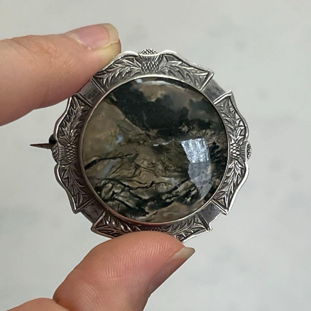 ★魅惑★ 英国 ヴィクトリアン ブローチ 純銀 シルバー 刻印有 1920年