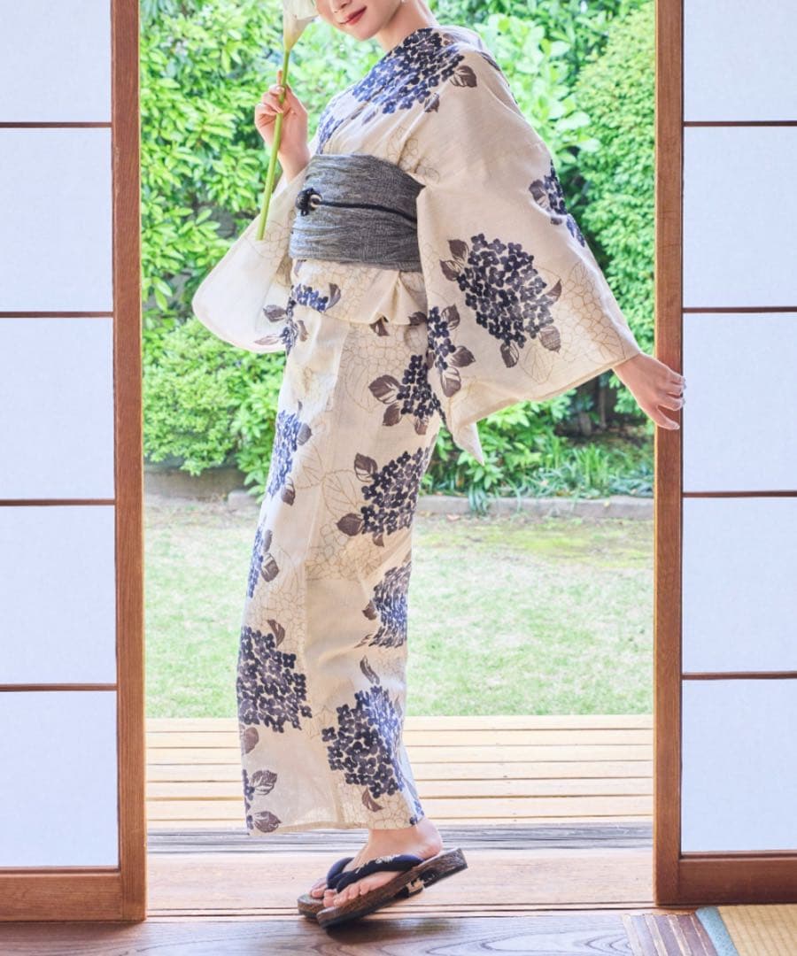 【最終値下げ早い者勝ち‼︎】hinari×utatane 浴衣・帯セット 紫陽花