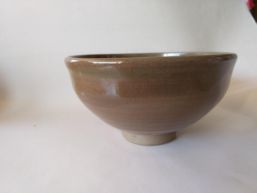 虫明焼 曙窯 色絵 白梅 茶碗 共箱 共布 栞 茶道具 抹茶碗 新品 未使用品