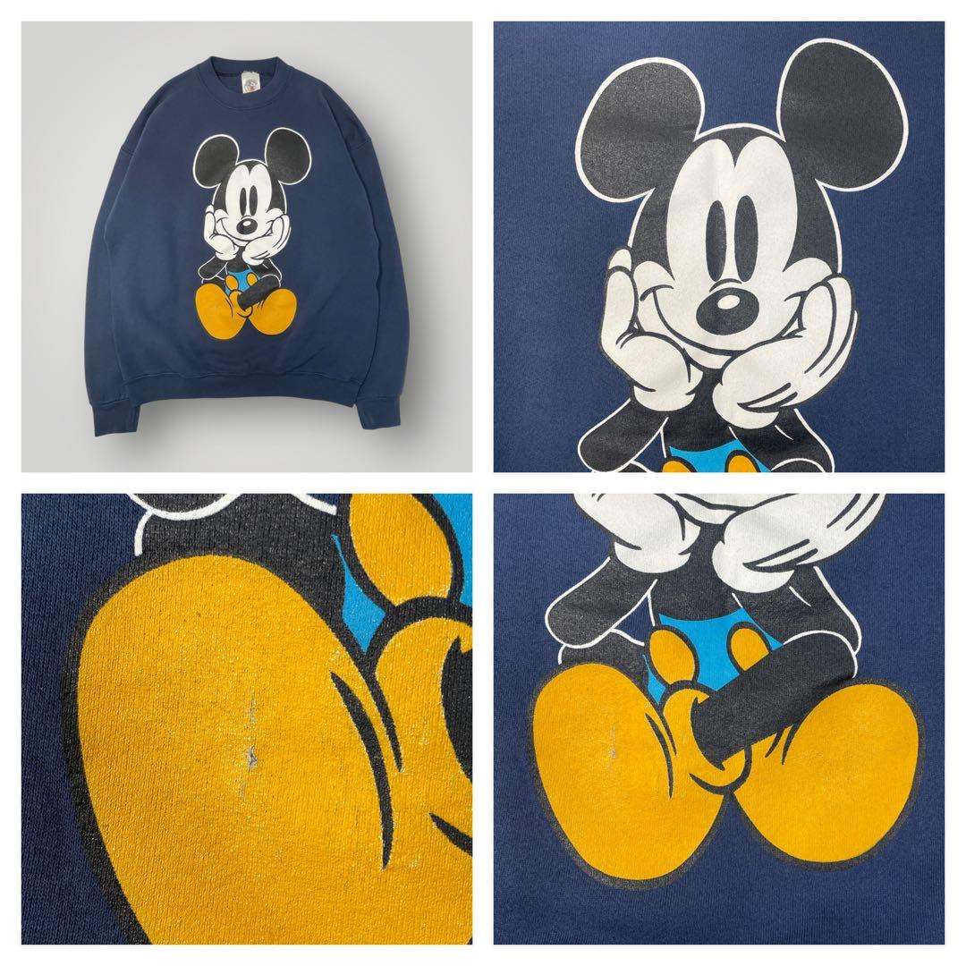 90s Disney MICKEY & CO. 青パンミッキー スウェット XL