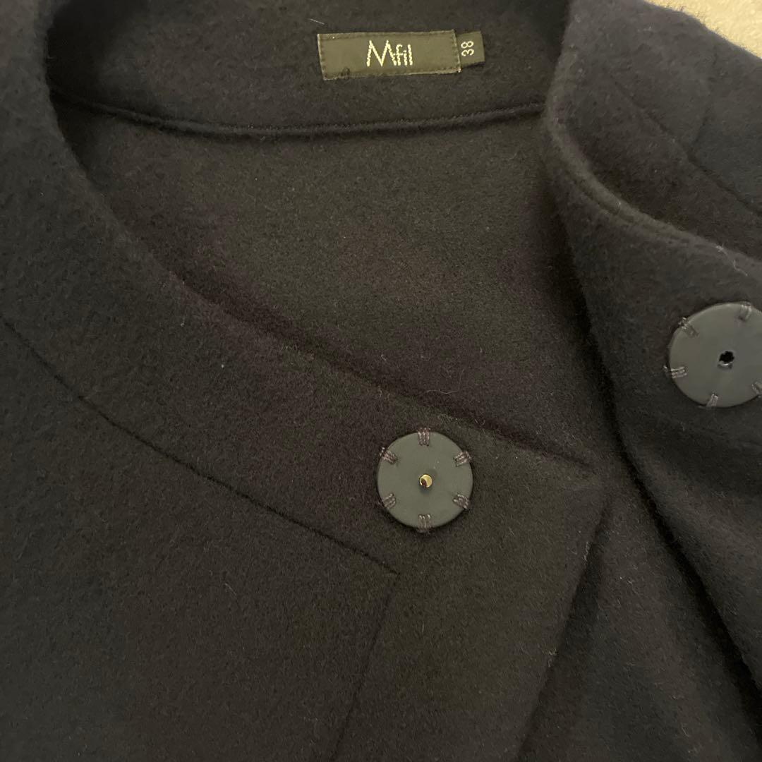 and me様 M.Fil スペリオルビーバーアシンメトリーマント　ネイビー