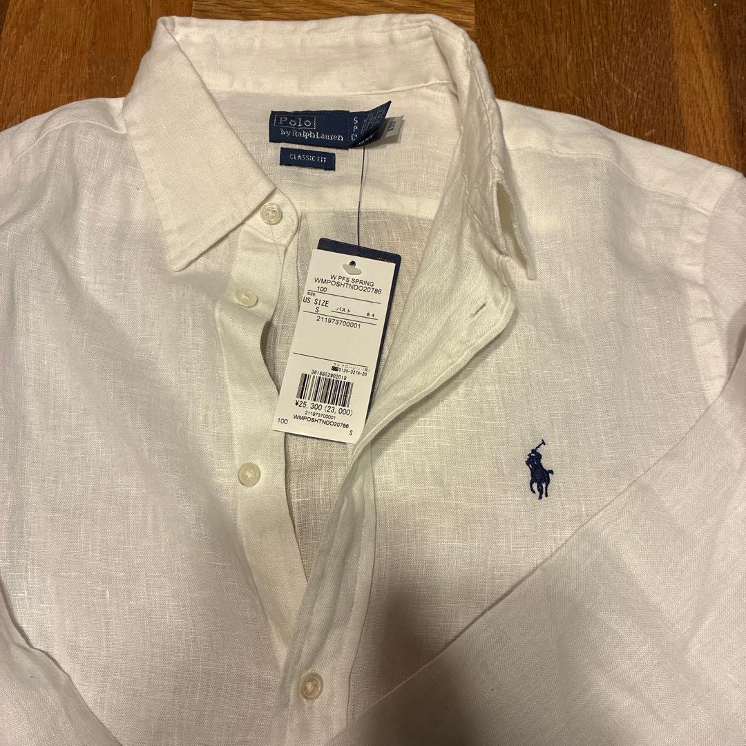 新品未使用　Polo by Ralph Lauren ホワイトシャツ L リネン