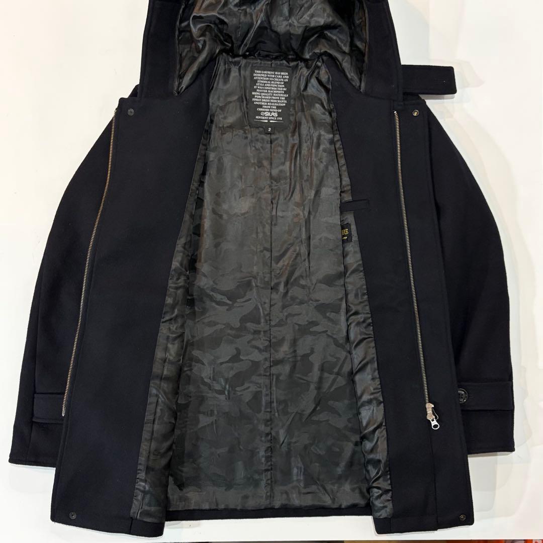 SILAS サイラス カシミヤ混 ウールダッフルコート ネイビー M