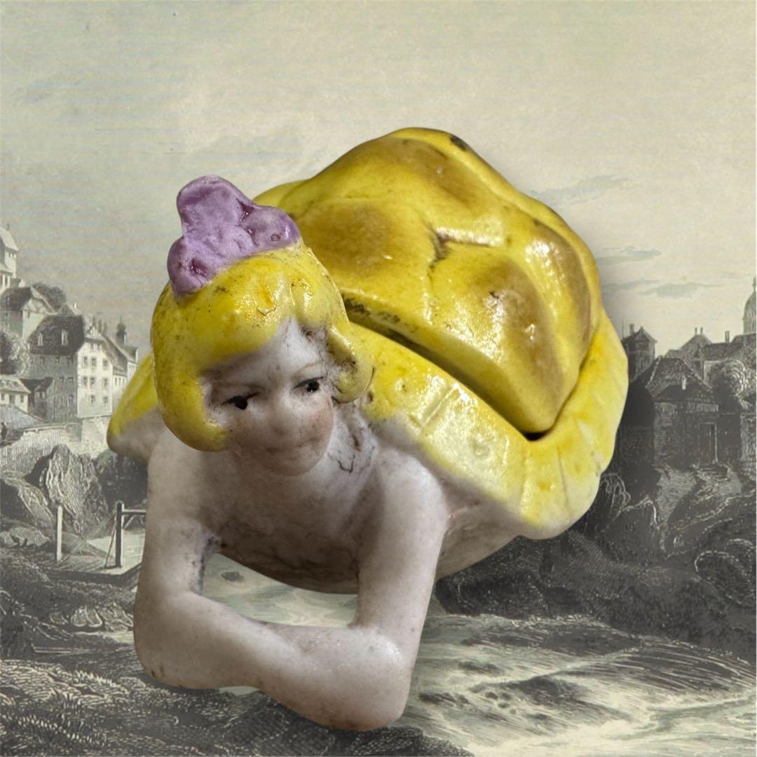 フランス雑貨 アンティーク風海亀女 小物入れ1800年代モチーフ 貴重希少