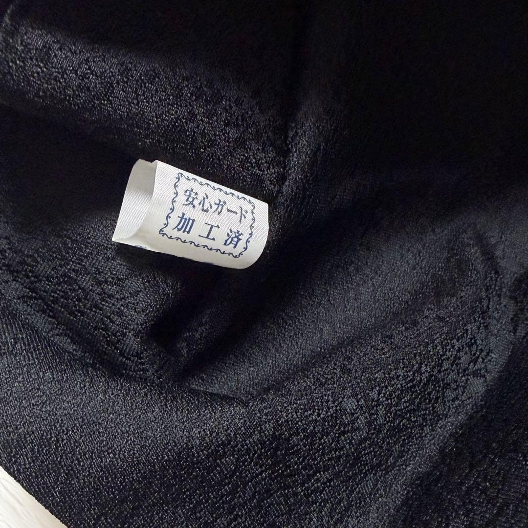 m-58 胡蝶蘭 ビロード 名古屋帯 正絹 黒地 極美品