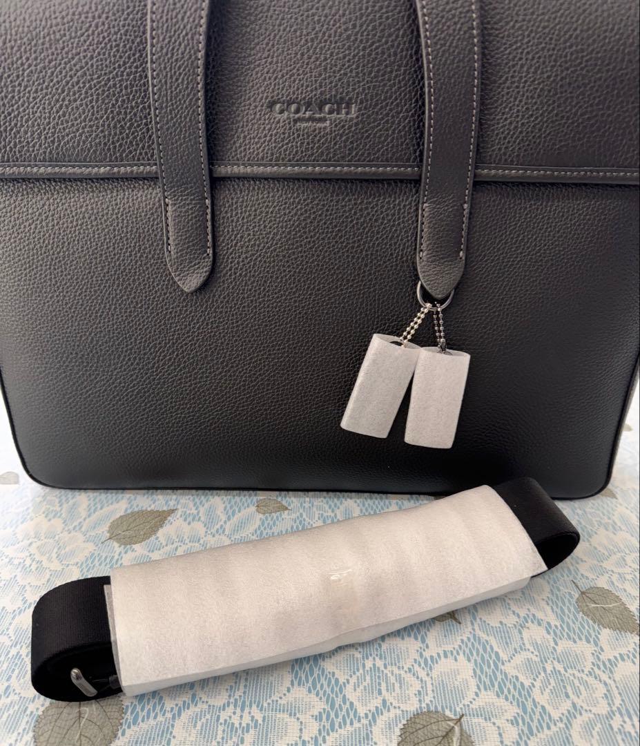 【ピコ治郎】COACHサリバントート本革黒ノートパソコン15.6㌅収納可