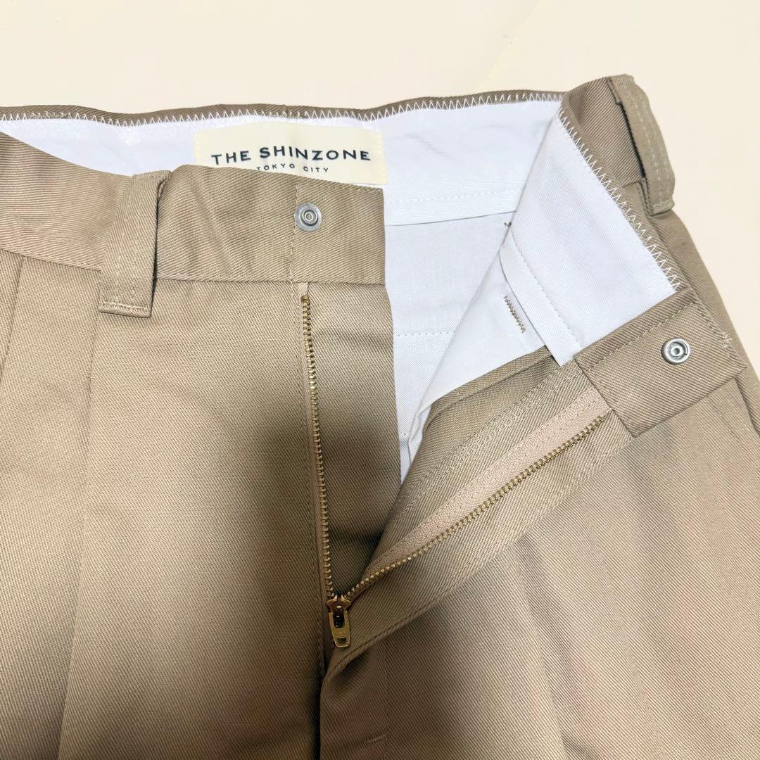 【美品】シンゾーン トムボーイパンツ ベージュ 36 タックパンツ