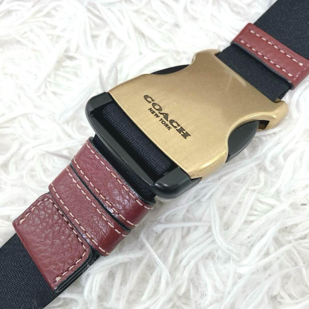 美品✨　コーチ　ボディバッグ　ワーレンベルトバッグ　バーガンディ　シグネチャー