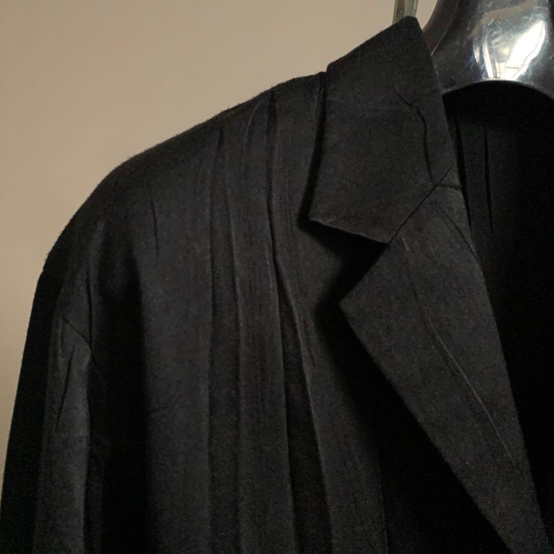 【美品】ISSEY MIYAKE シャツジャケット　2（M相当）　プリーツ　黒