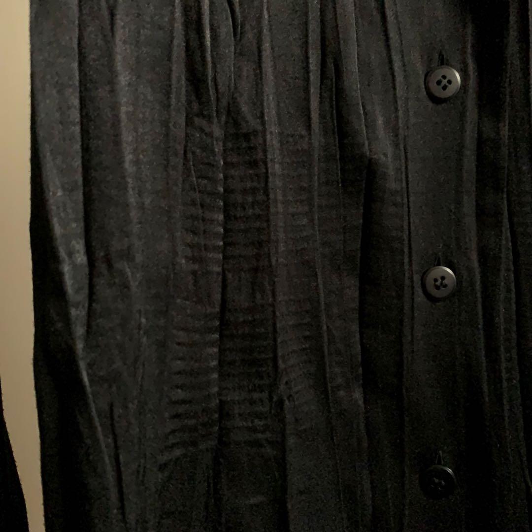 【美品】ISSEY MIYAKE シャツジャケット　2（M相当）　プリーツ　黒