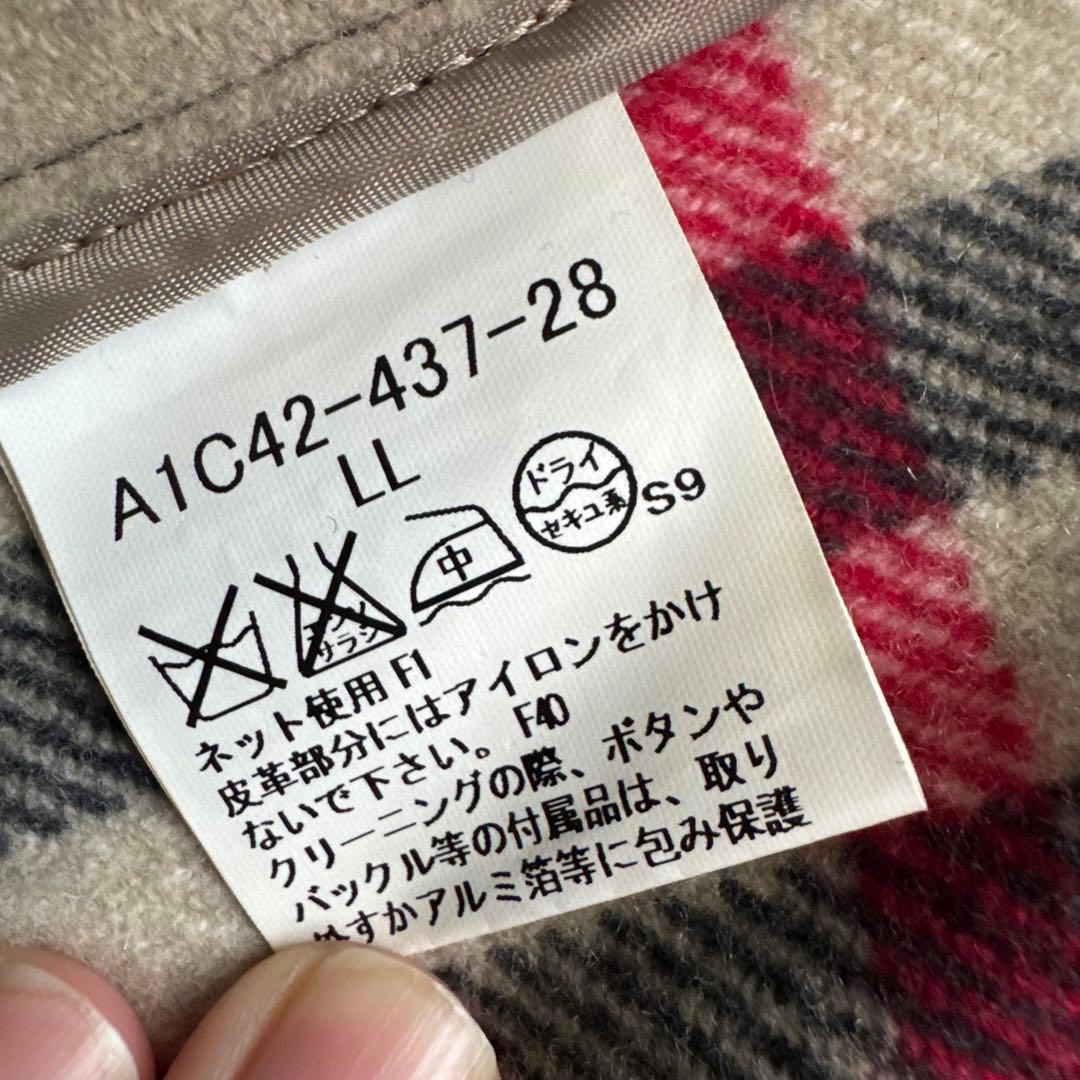 未使用級　バーバリーロンドン　ダッフルコート　ノバチェック　ネイビー　LLサイズ