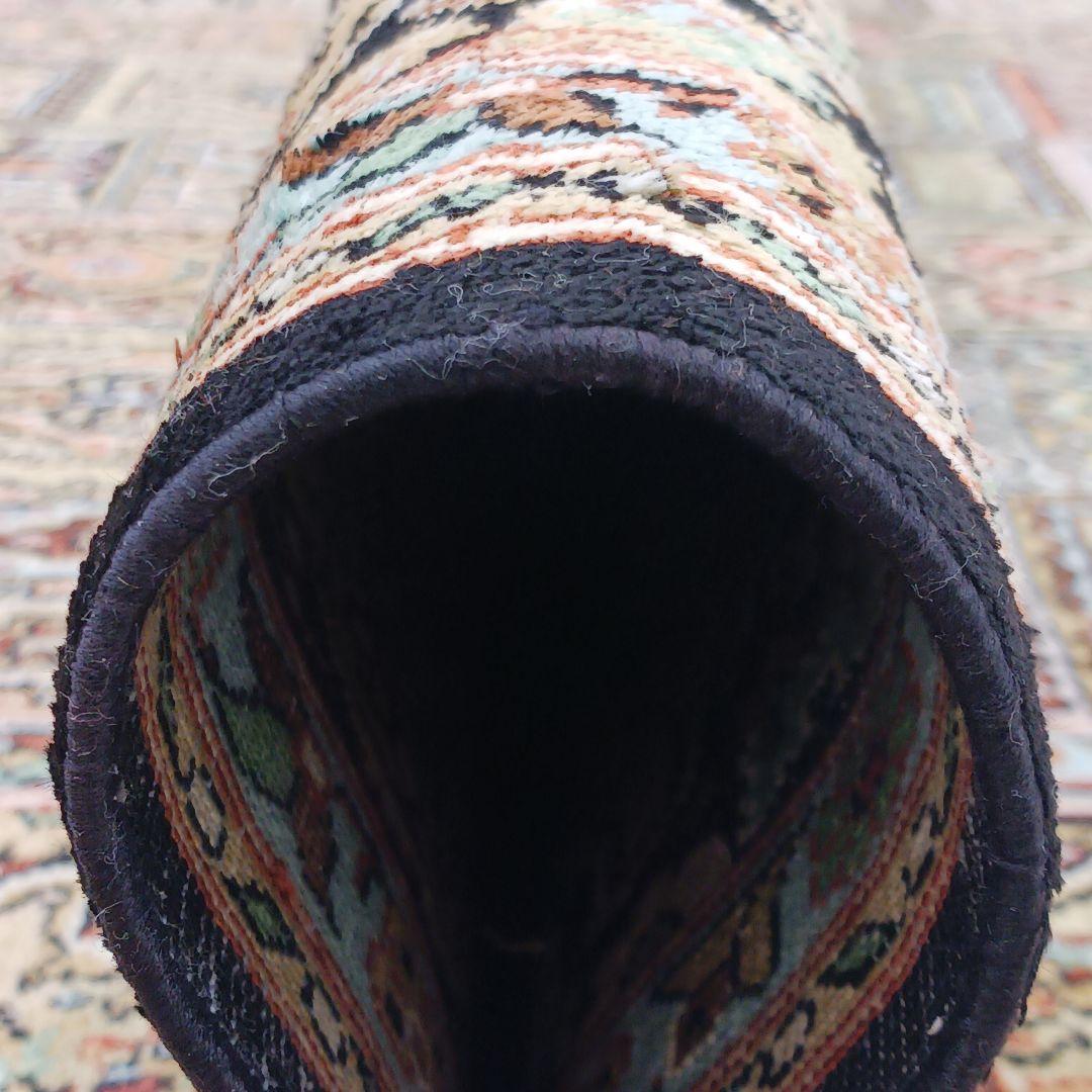 Y3319 高級インド絨毯 シルク×コットン 手織り 大判269×186㎝