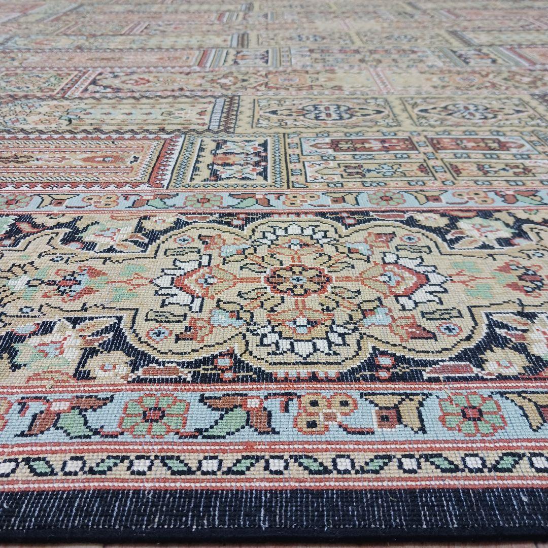 Y3319 高級インド絨毯 シルク×コットン 手織り 大判269×186㎝