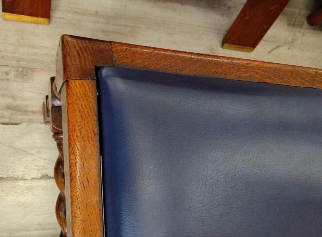 イギリス アンティーク　ダイニングチェア　ハイバック　レザー　１脚