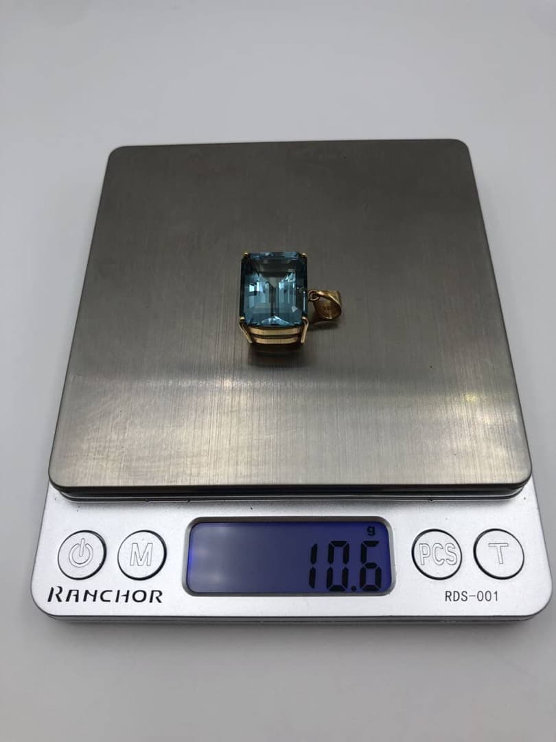 【masa_ruth1012】 アクアマリン ペンダント K18刻印