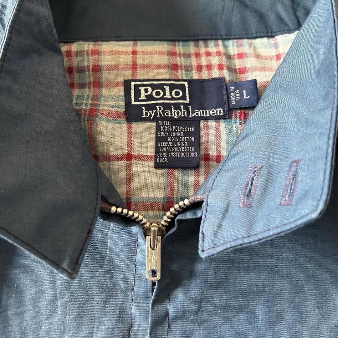 90s アメリカ製 ラルフローレンスウィングトップ ネイビー TALONジップL
