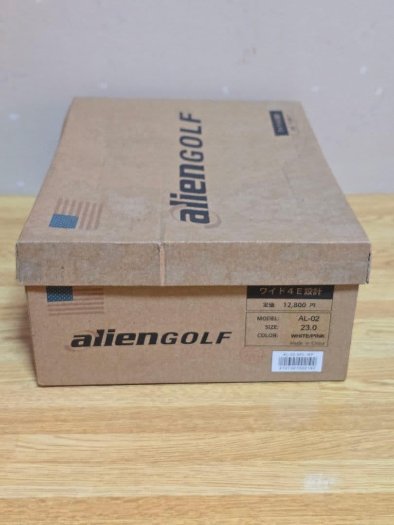 #1816 alienGOLF 女性用ゴルフシューズ ホワイト/ピンク