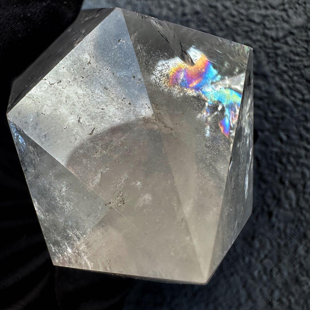 高品質 浄化❗️超強いパワーレインボー☆ヒマラヤ水晶六角柱 天然石 原石A1150