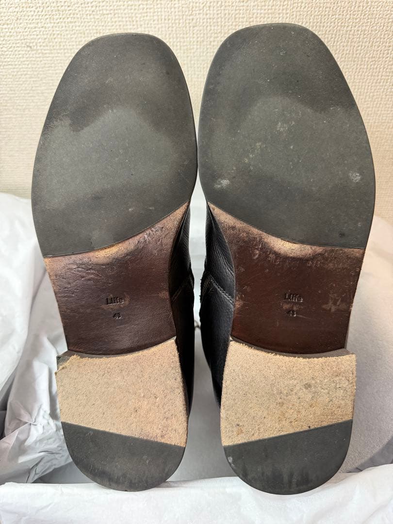 靴 LIDNM Llife SLIGHT SQUARE ZIP BOOTS